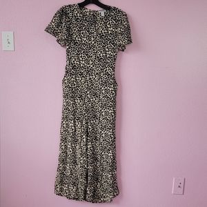 Nordstrom Cheetah Open Back  Cropped Jumpsuit/ XL.